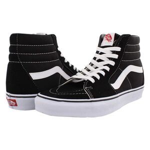 Vans Unisex Sk8-Hi Black/White Canvas VN-0D5IB8C – Men 7.5 / Women 9